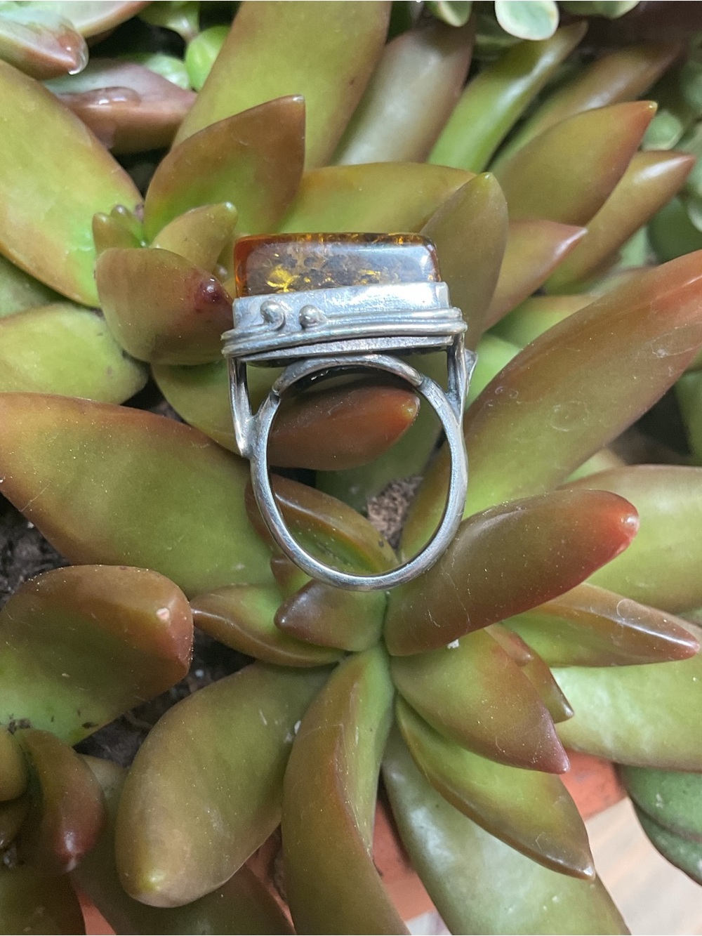 LARGE AMBER RING - Picture 7 of 10